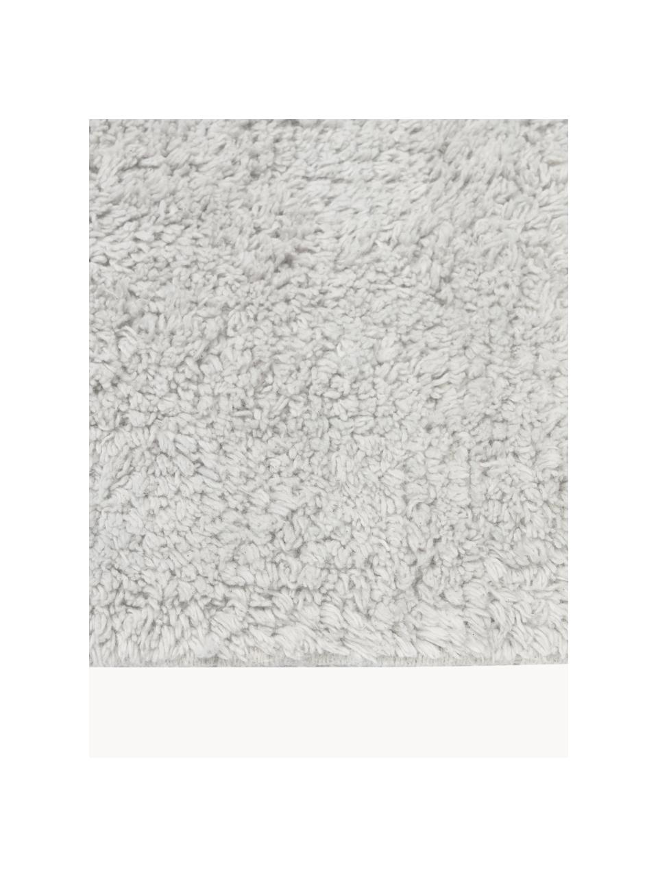 Alfobra corredor artesanal con flecos Daya, Gris claro, An 80 x L 300 cm