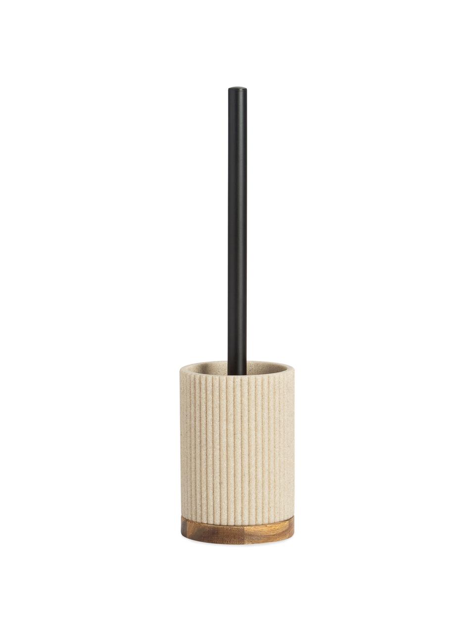 Escobilla de baño con madera Laura, Plástico, madera de acacia, Beige, Ø 10 x Al 40 cm