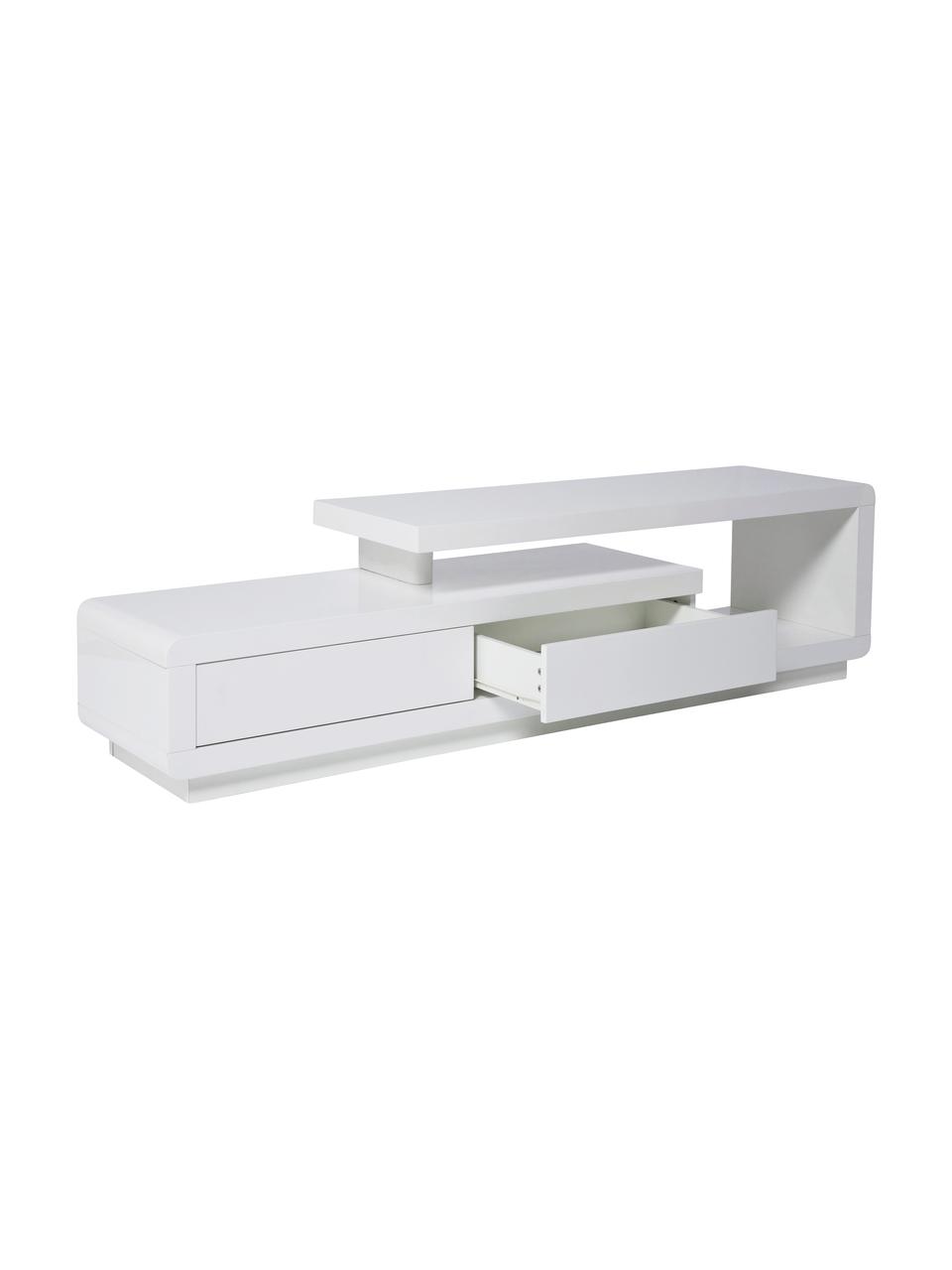 Mueble TV Loft, Tablero de fibras de densidad media (MDF), pintado, Blanco, An 170 x F 40 cm