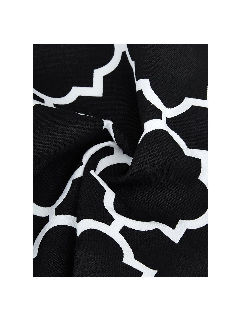Kissenhülle Lana mit grafischem Muster, 100% Baumwolle, Schwarz, Weiss, 30 x 50 cm