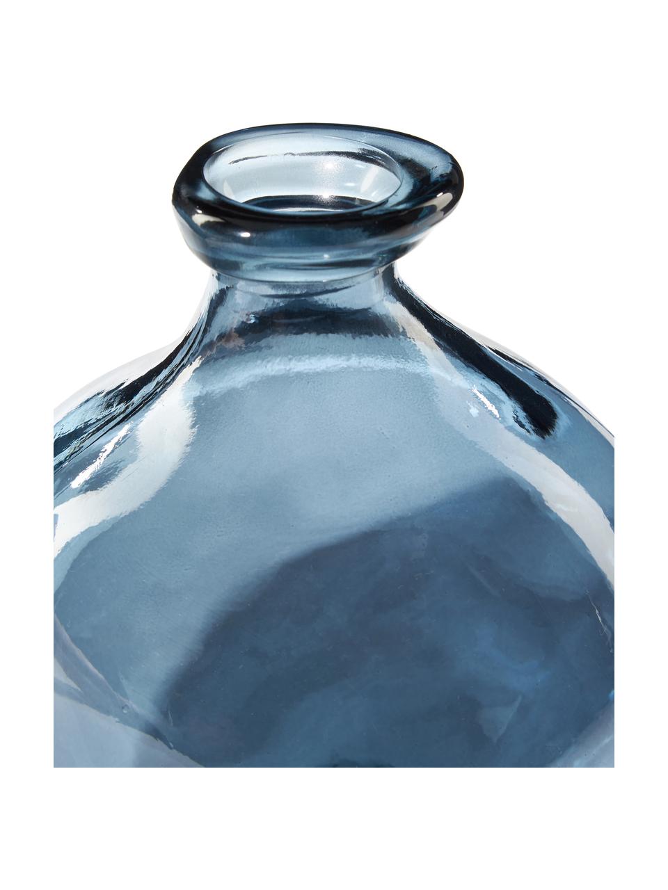 Vase bouteille Dina, Verre recyclé, certifié GRS, Bleu, Ø 16 x haut. 18 cm