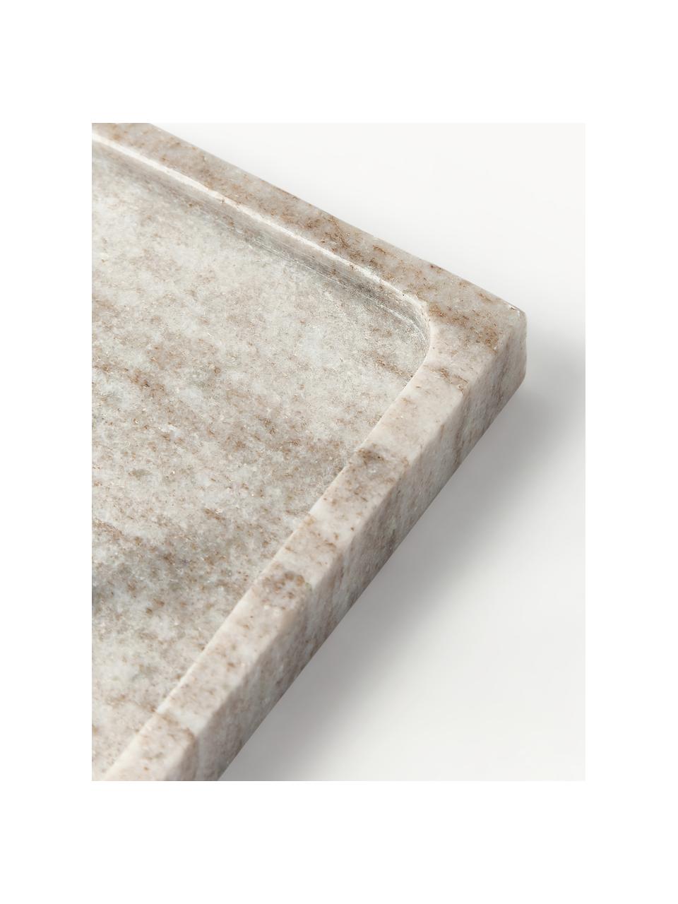 Schmuckhalter Terri aus Marmor, Halter: Metall, beschichtet, Ablage: Marmor, Beige, marmoriert, Silberfarben, B 33 x H 43 cm