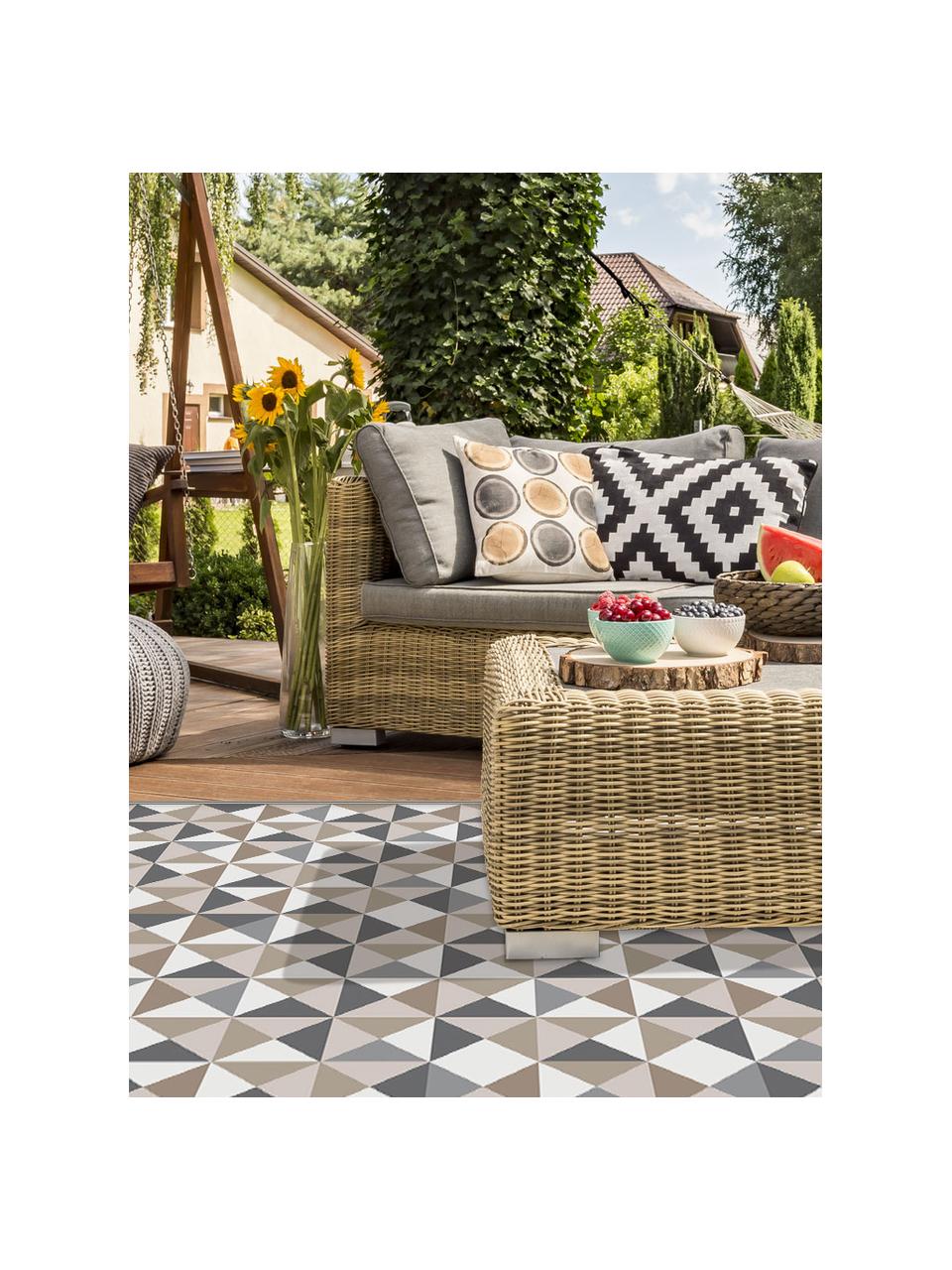 Alfombra vinílica Haakon, antideslizante, Vinilo reciclable, Gris, tonos beige, blanco, An 136 x L 203 cm