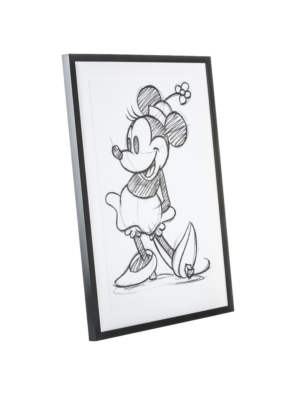 Gerahmter Digitaldruck Minnie, Bild: Digitaldruck, Rahmen: Kunststoff, Front: Glas, Minnie, B 50 x H 70 cm