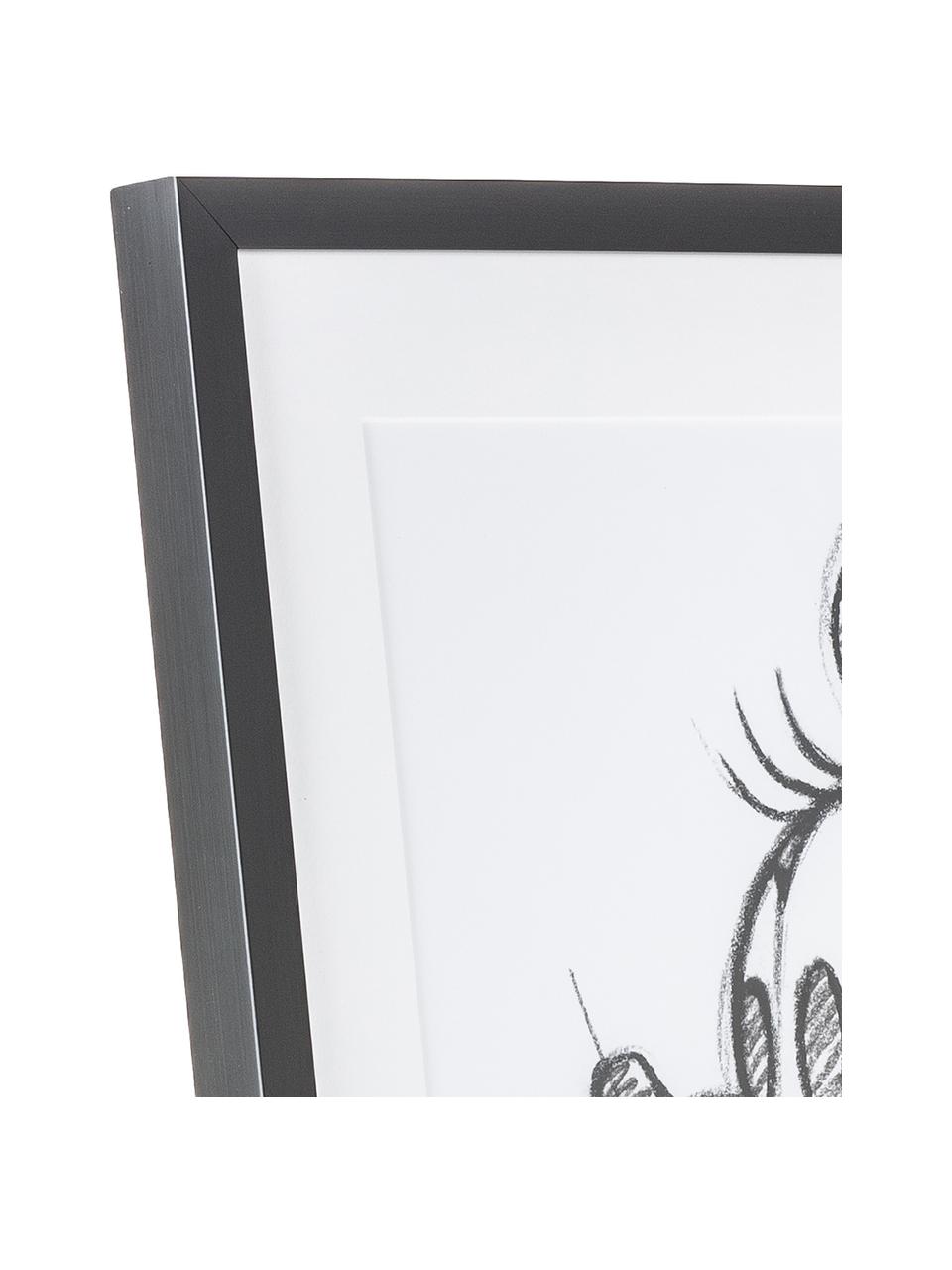 Gerahmter Digitaldruck Minnie, Bild: Digitaldruck, Rahmen: Kunststoff, Front: Glas, Minnie, B 50 x H 70 cm