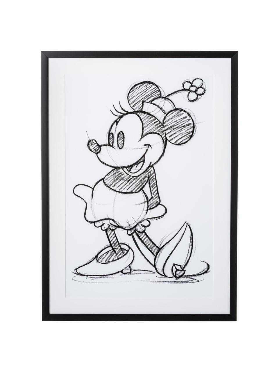 Gerahmter Digitaldruck Minnie, Bild: Digitaldruck, Rahmen: Kunststoff, Front: Glas, Minnie, B 50 x H 70 cm