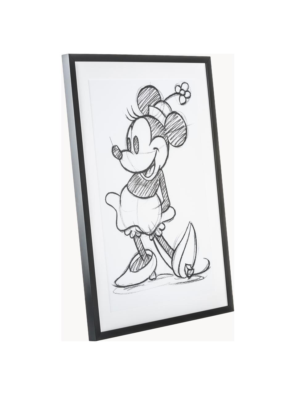 Gerahmter Digitaldruck Minnie, Bild: Digitaldruck, Rahmen: Kunststoff, Front: Glas, Minnie, B 50 x H 70 cm