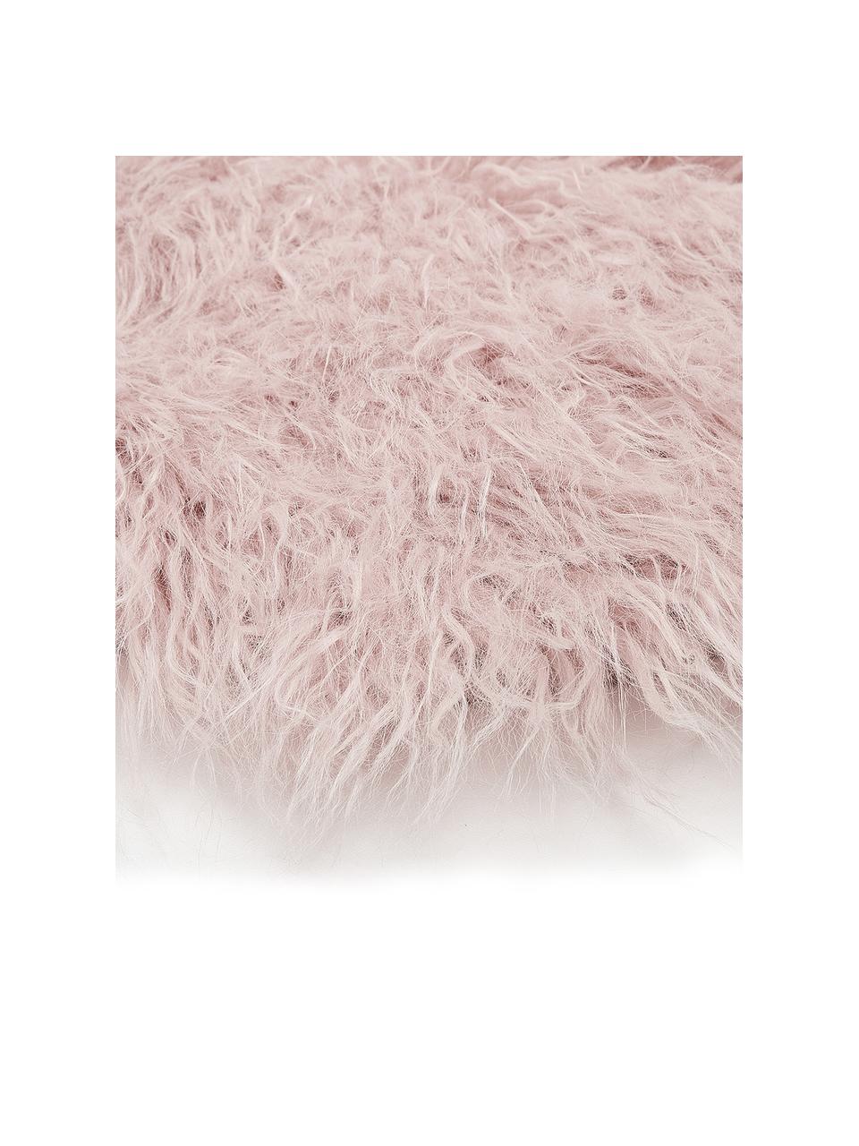 Sztuczne futro Morten, kręcone włosie, Blady różowy, S 60 x D 90 cm