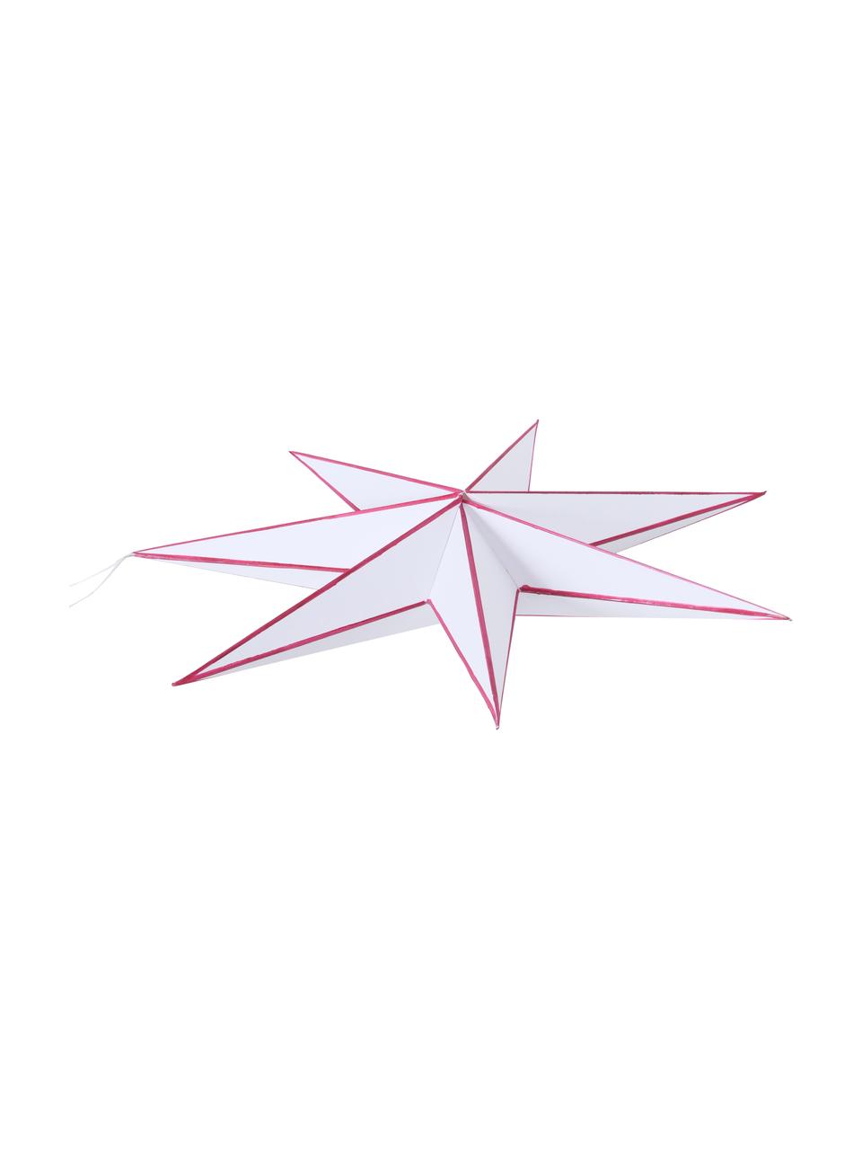 Ciondolo a stella Favola, Carta, Bianco, rosso, Ø 40 x Alt. 40 cm