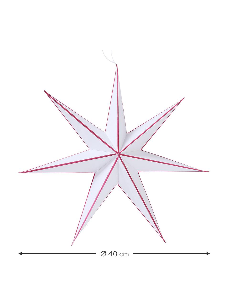 Estrella para colgar Favola, Papel, Blanco, rojo, Ø 40 x Al 40 cm