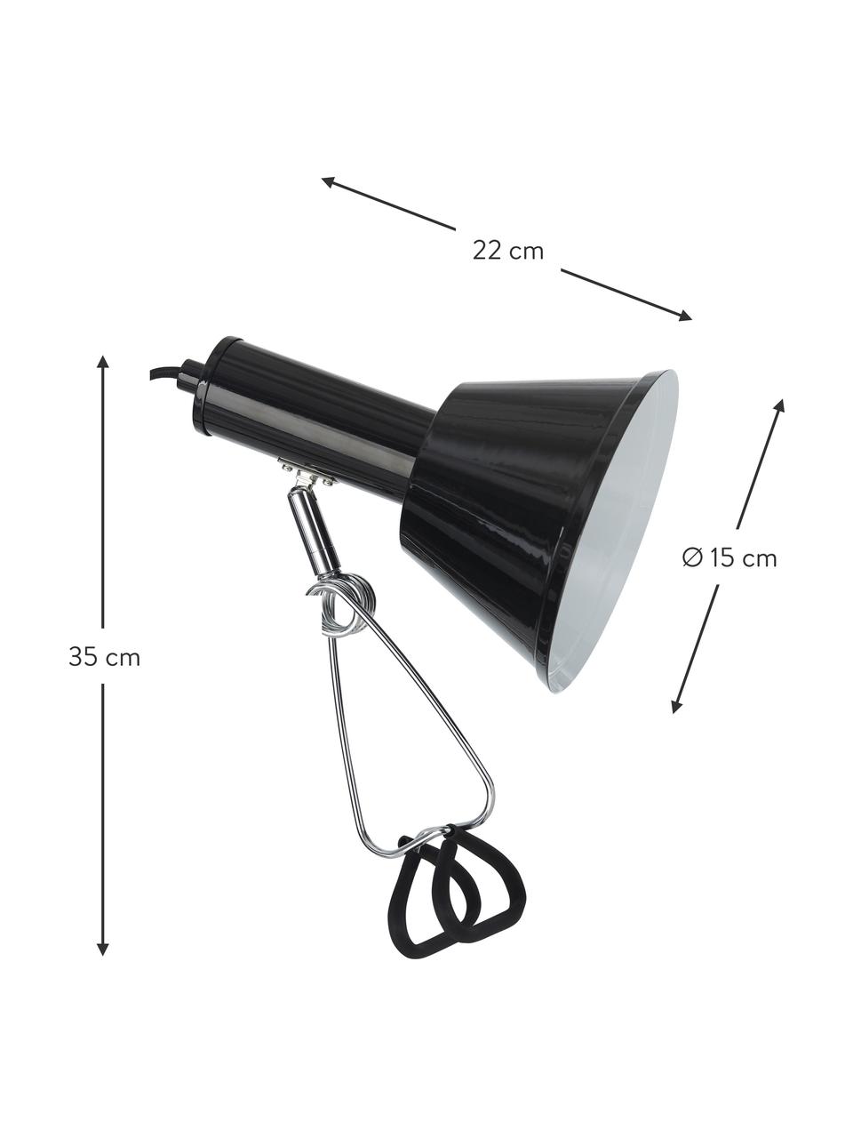 Upínací lampa Milou, Černá, Ø 15 cm, V 35 cm