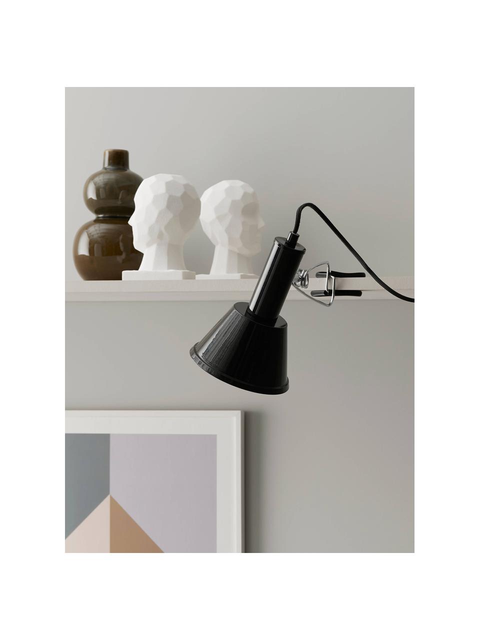Klemlamp Milou, Lamp: metaal, gecoat, Zwart, Ø 15 x H 35 cm