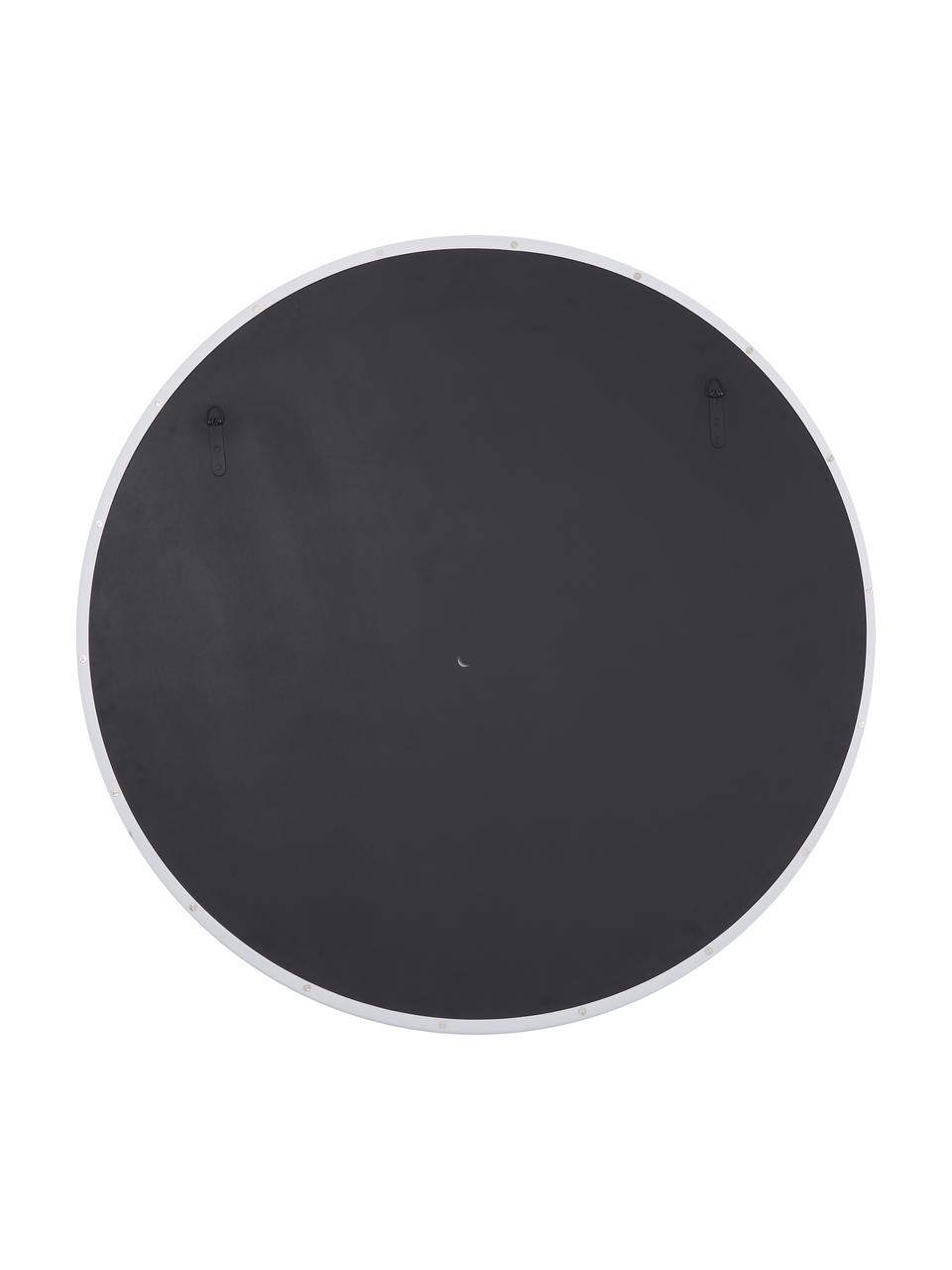 Ronde wandspiegel Ivy met witte metalen lijst, Lijst: gepoedercoat metaal, Wit, Ø 100 x D 3 cm