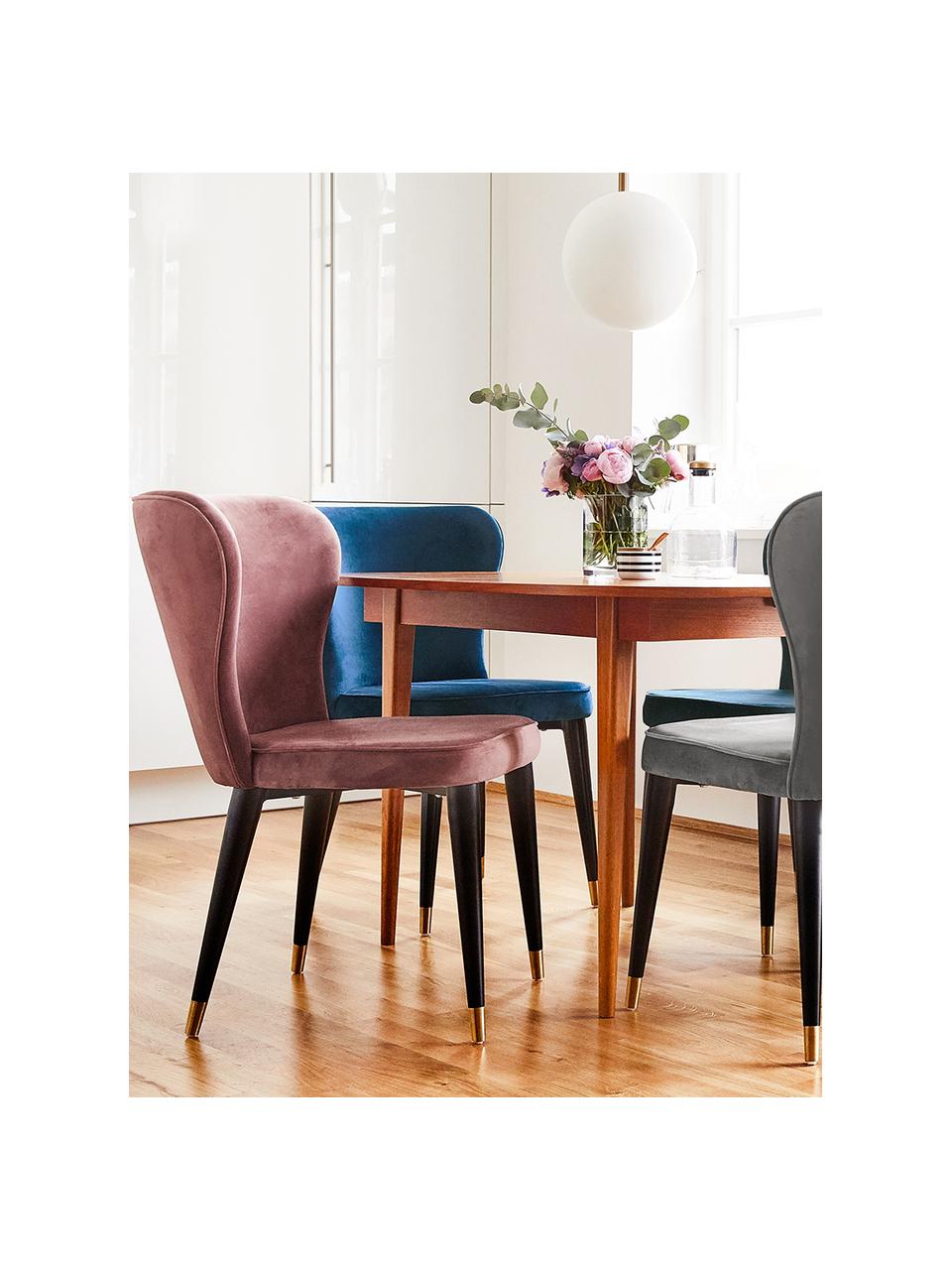 Klasická sametová čalouněná židle Cleo, Tmavě modrá