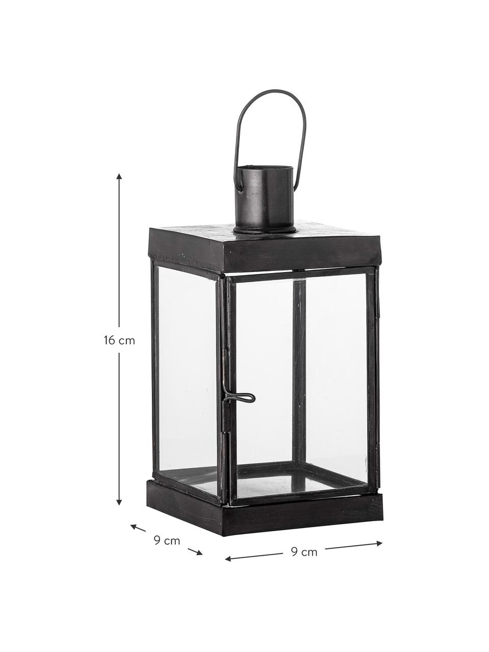 Lanterna in metallo Kefas, Struttura: metallo rivestito, Nero, Larg. 9 x Alt. 16 cm