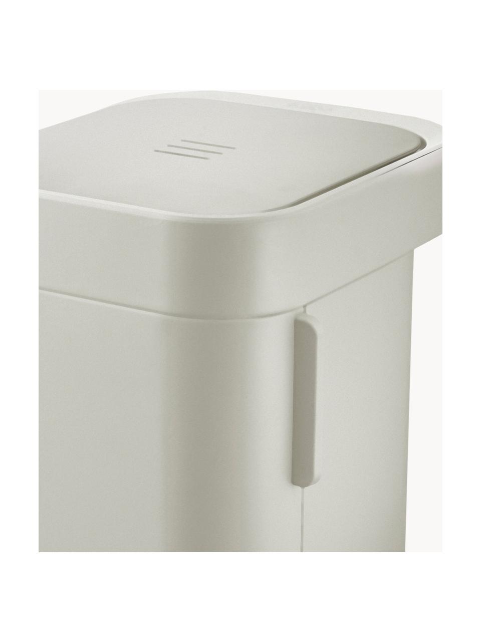 Abfalleimer Porta mit Airflow-Technologie, 40 L, Behälter: Kunststoff, Deckel: Edelstahl, gebürstet, Hellbeige, B 28 x T 40 cm, 40 L