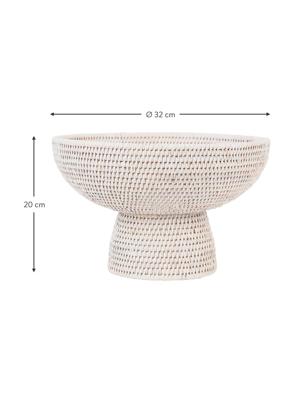 Miska do serwowania z rattanu Ednna, Rattan, Biały, Ø 32 x W 20 cm