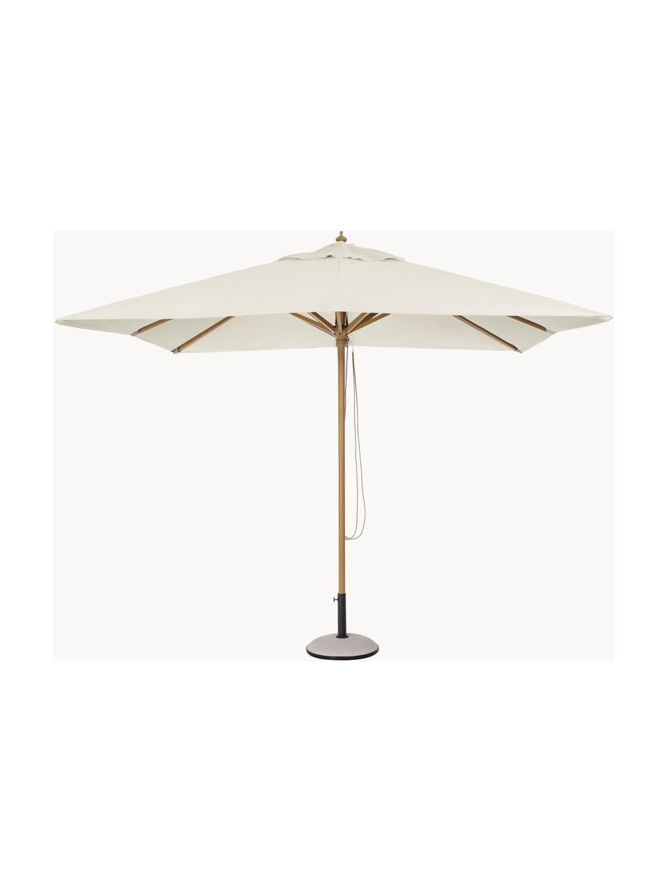 Parasol Eclipse, Ø 300 cm, Bekleding: polyester met ventilatie, Frame: aluminium in hout look, Crèmewit, houtlook, Ø 300 x H 260 cm