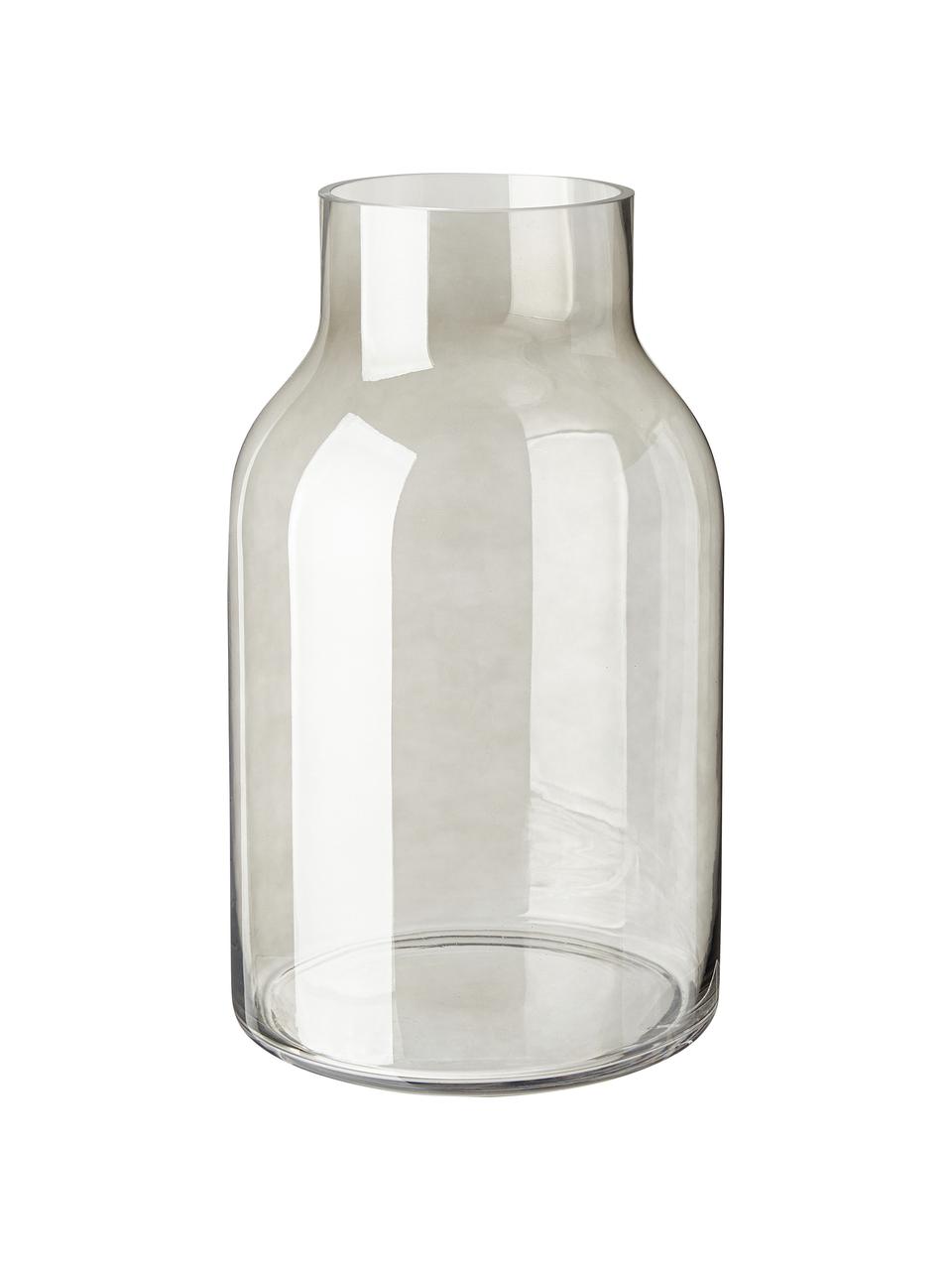 Glas-Vase Loren in Grau, Glas, Grau, Ø 26 x H 45 cm
