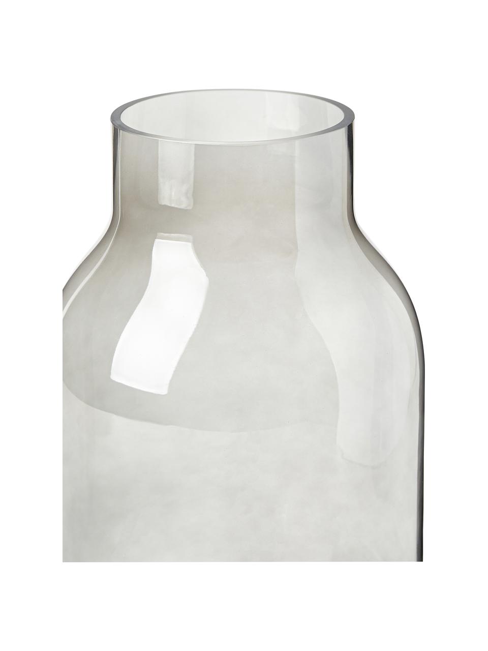 Glas-Vase Loren in Grau, Glas, Grau, Ø 26 x H 45 cm