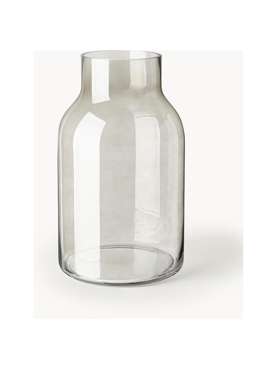 Glas-Vase Loren, H 45 cm, Glas, Grau, Ø 26 x H 45 cm