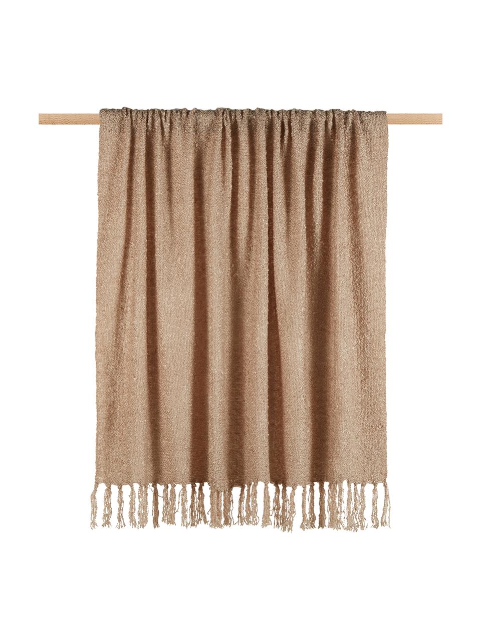 Leichtes Bouclé-Plaid Mysa in Beige, 100% Polyacryl, Beige, B 120 x L 150 cm