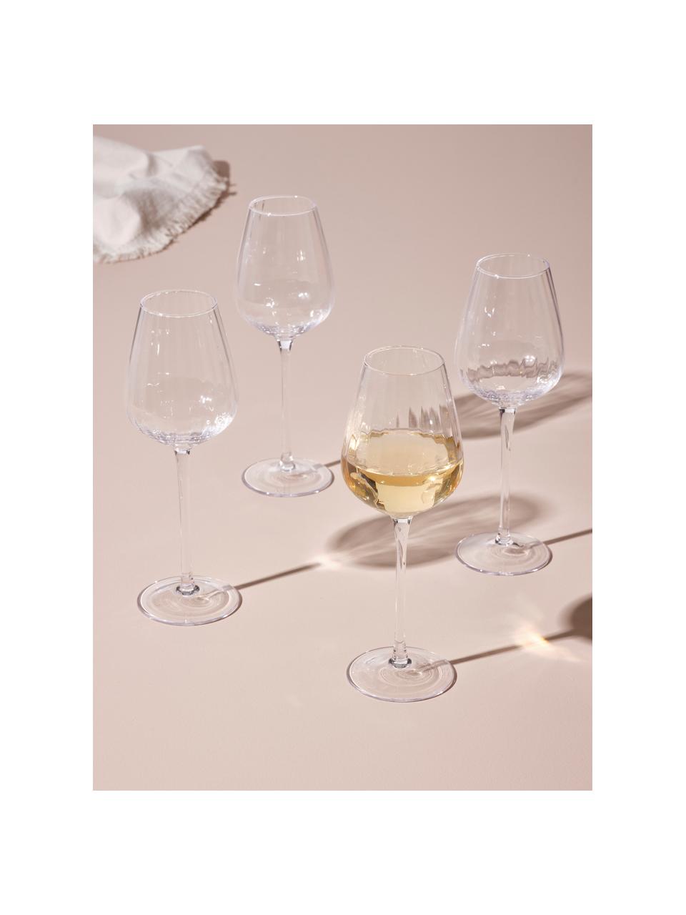 Copas de vino blanco Akia, 4 uds., Vidrio, Transparente, Ø 8 x Al 24 cm