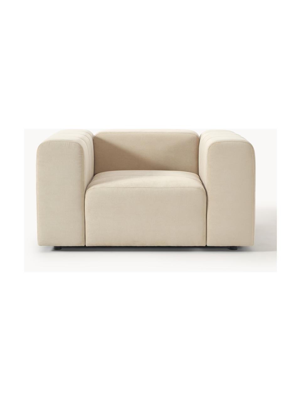 Sillón Lena, Tapizado: tejido (88% poliéster, 12, Estructura: madera de pino, contracha, Patas: plástico, Tejido beige claro, An 134 x F 106 cm