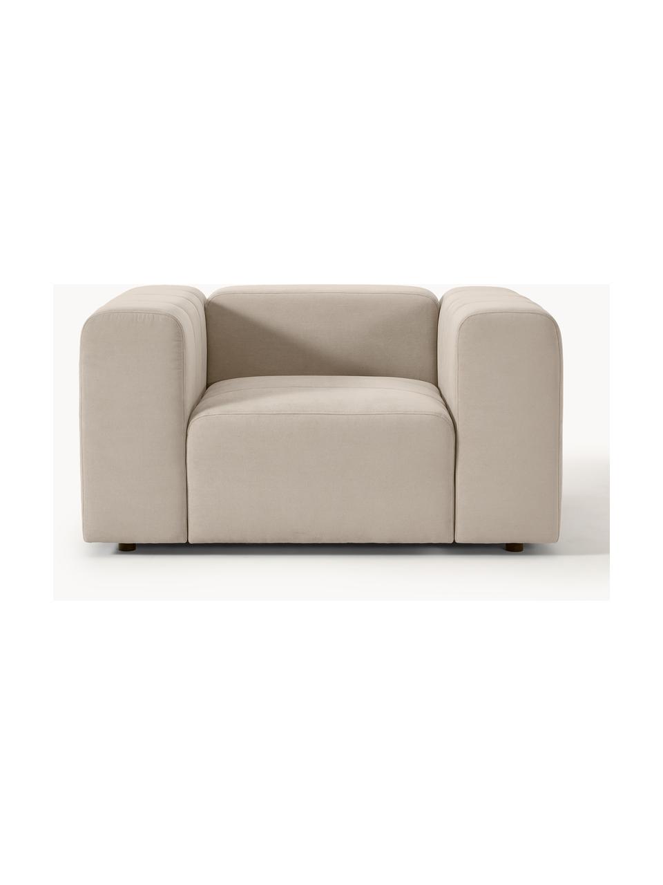 Fauteuil Lena, Tissu beige clair, larg. 134 x prof. 106 cm