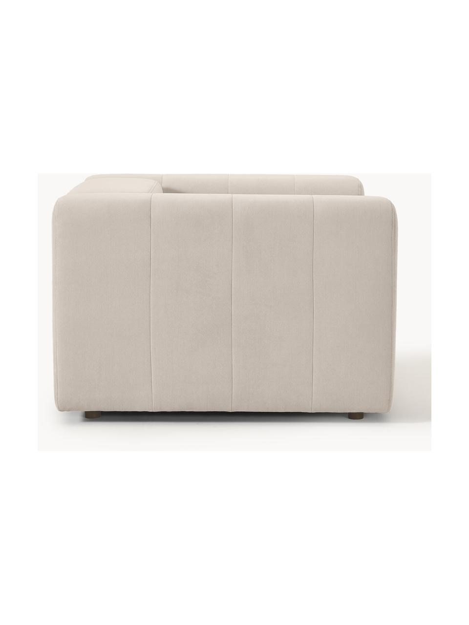 Fauteuil Lena, Bekleding: geweven stof (88% polyest, Frame: grenenhout, multiplex, ha, Poten: kunststof, Geweven stof lichtbeige, B 134 x D 106 cm