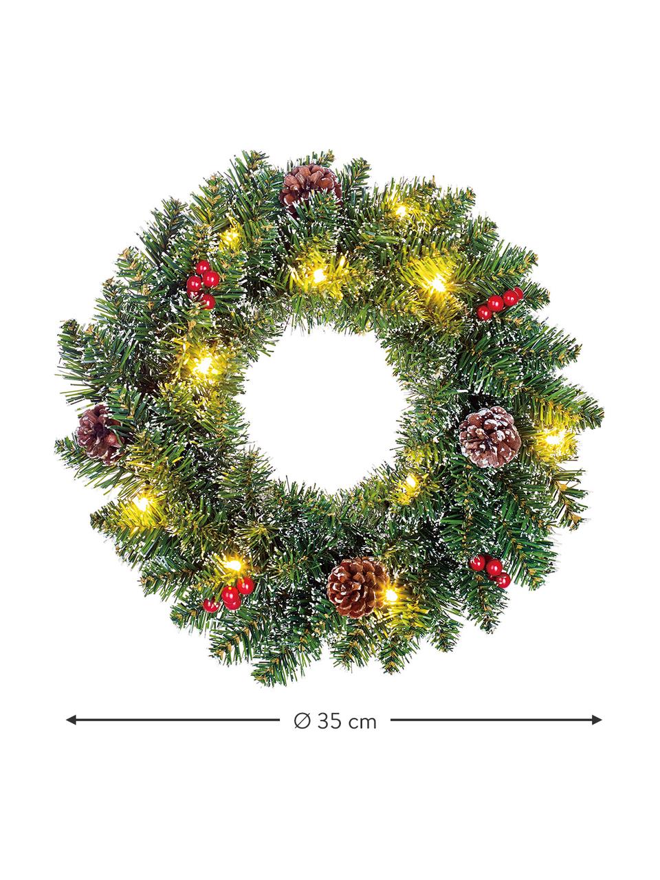 Ghirlanda natalizia artificiale a LED Creston, Plastica, Verde, rosso, Ø 35 cm