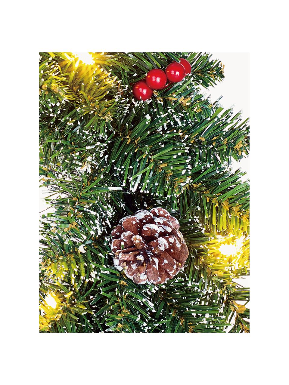 LED-Weihnachtskranz Creston, Kunststoff, Dunkelgrün, Rot, Ø 35 cm