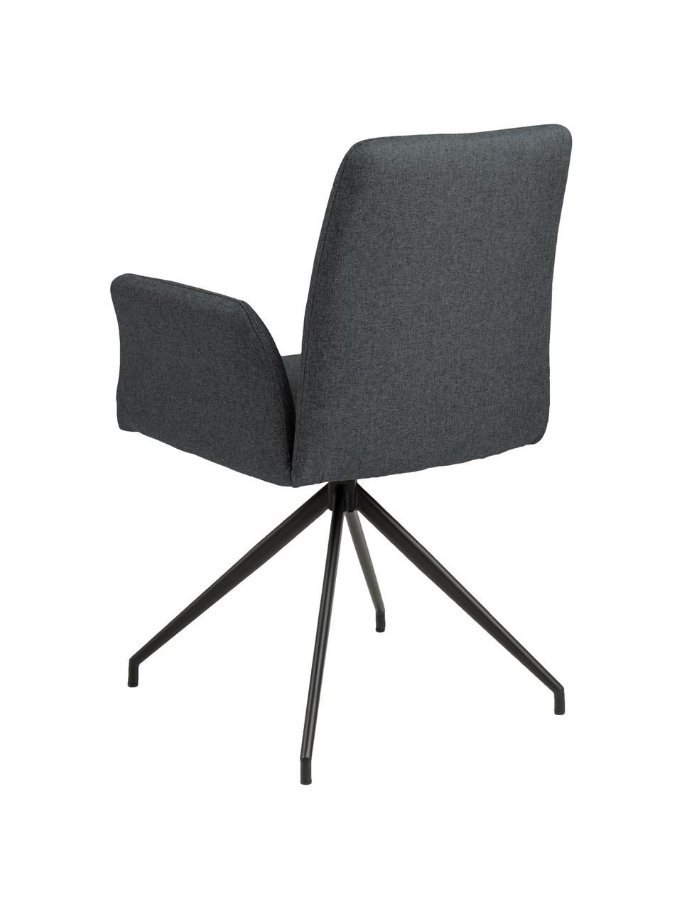 Krzesło tapicerowane Naya, obrotowe, Tapicerka: poliester Dzięki tkaninie, Stelaż: metal malowany proszkowo, Ciemnoszara tkanina, S 59 x G 59 cm