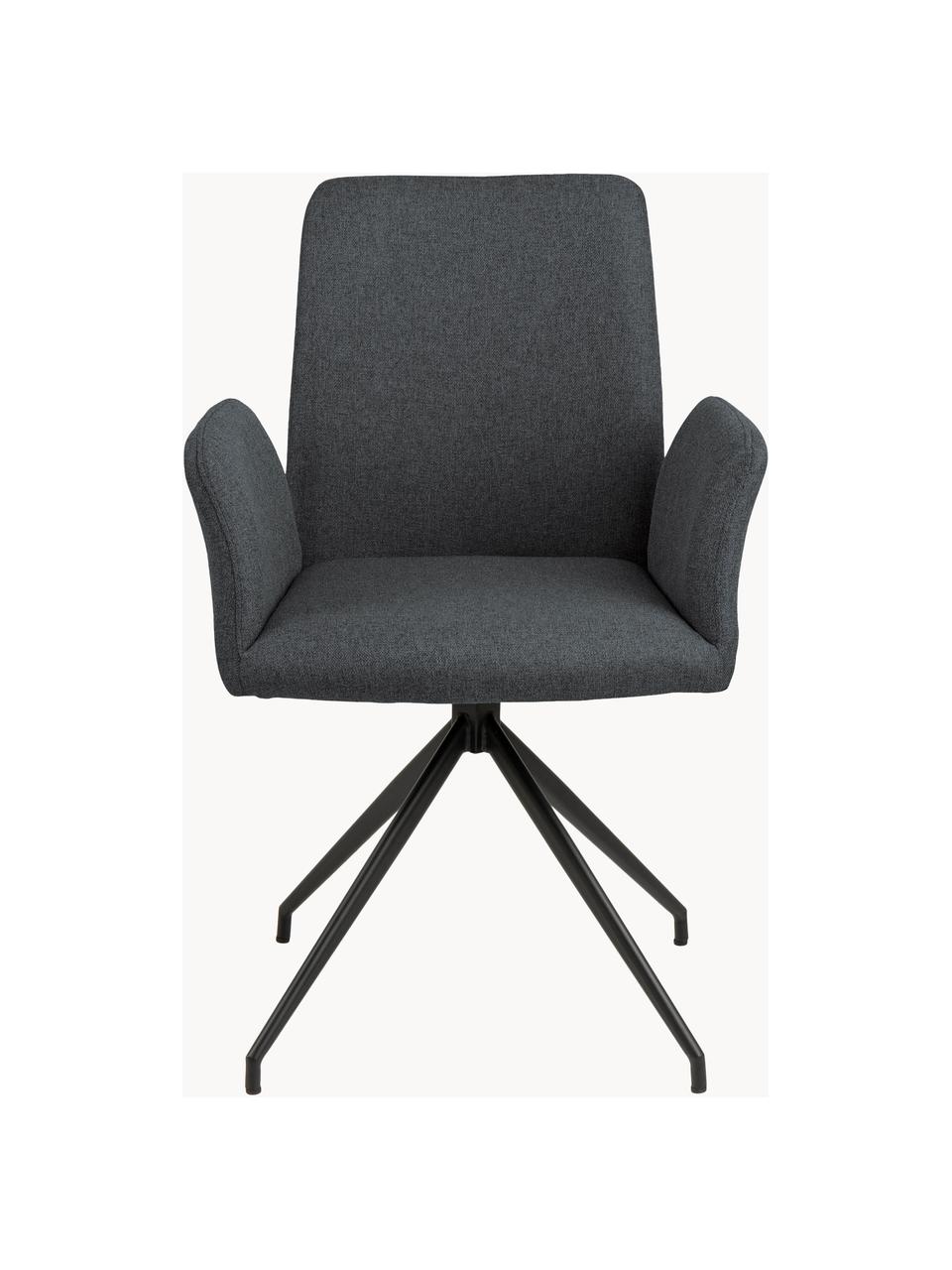 Otočná židle s područkami Naya, Antracitová, černá, Š 59 cm, H 59 cm