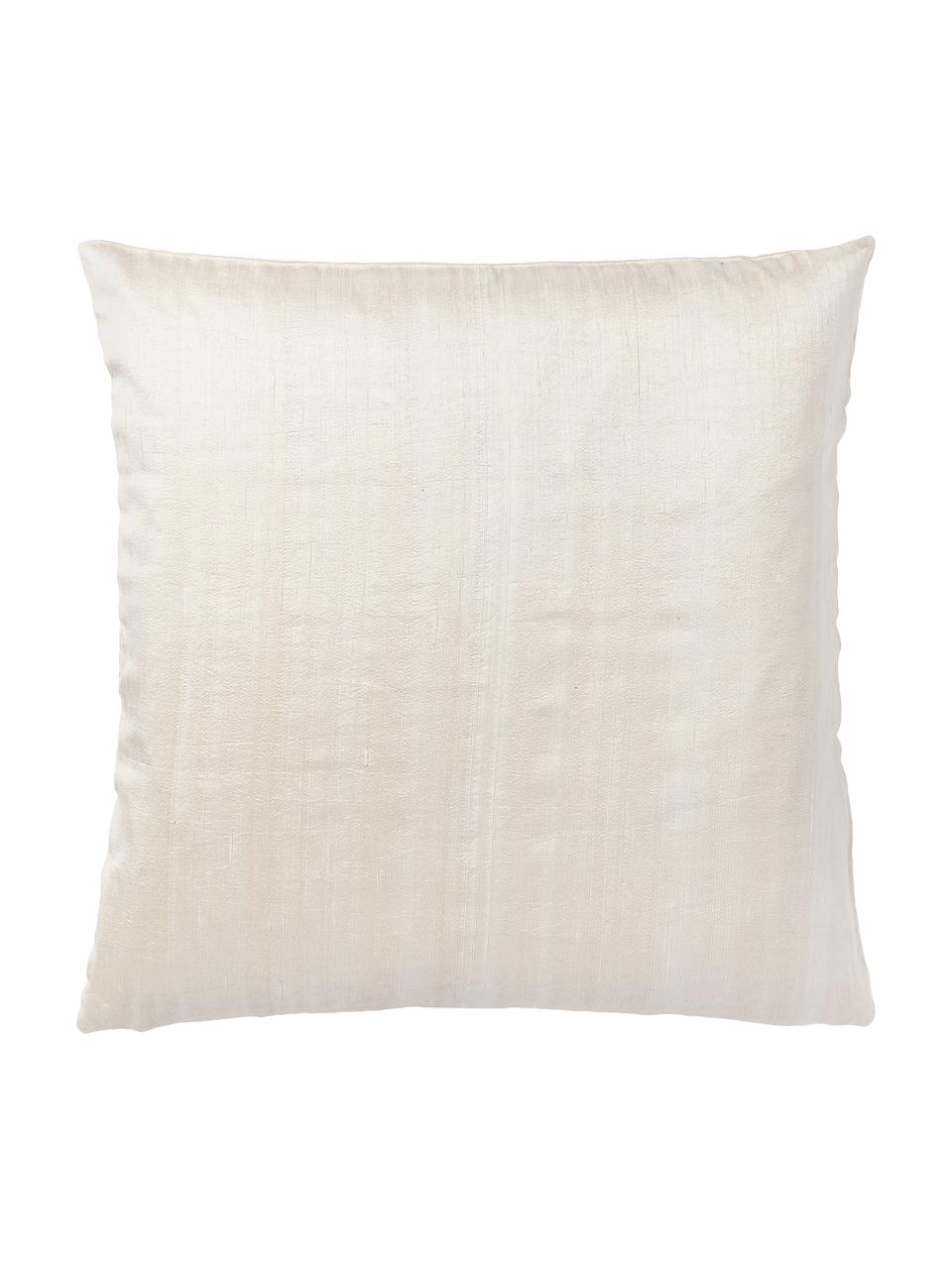 Housse de coussin en soie Aryane, Beige, larg. 45 x long. 45 cm