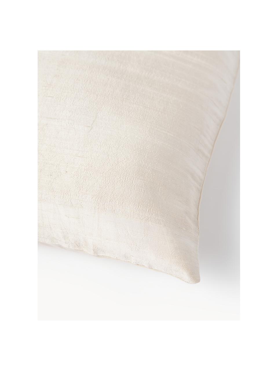 Kussenhoes Aryane uit zijde, Beige, B 45 x L 45 cm