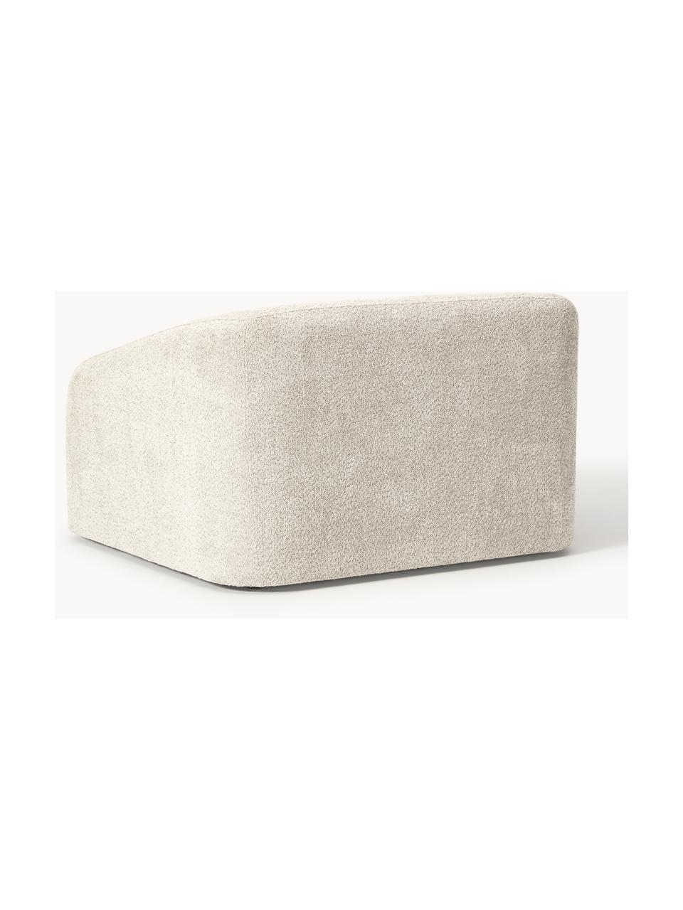 Rozkládací křeslo z plyšového bouclé Eliot, Tlumeně bílá, Š 100 cm, D 94 cm