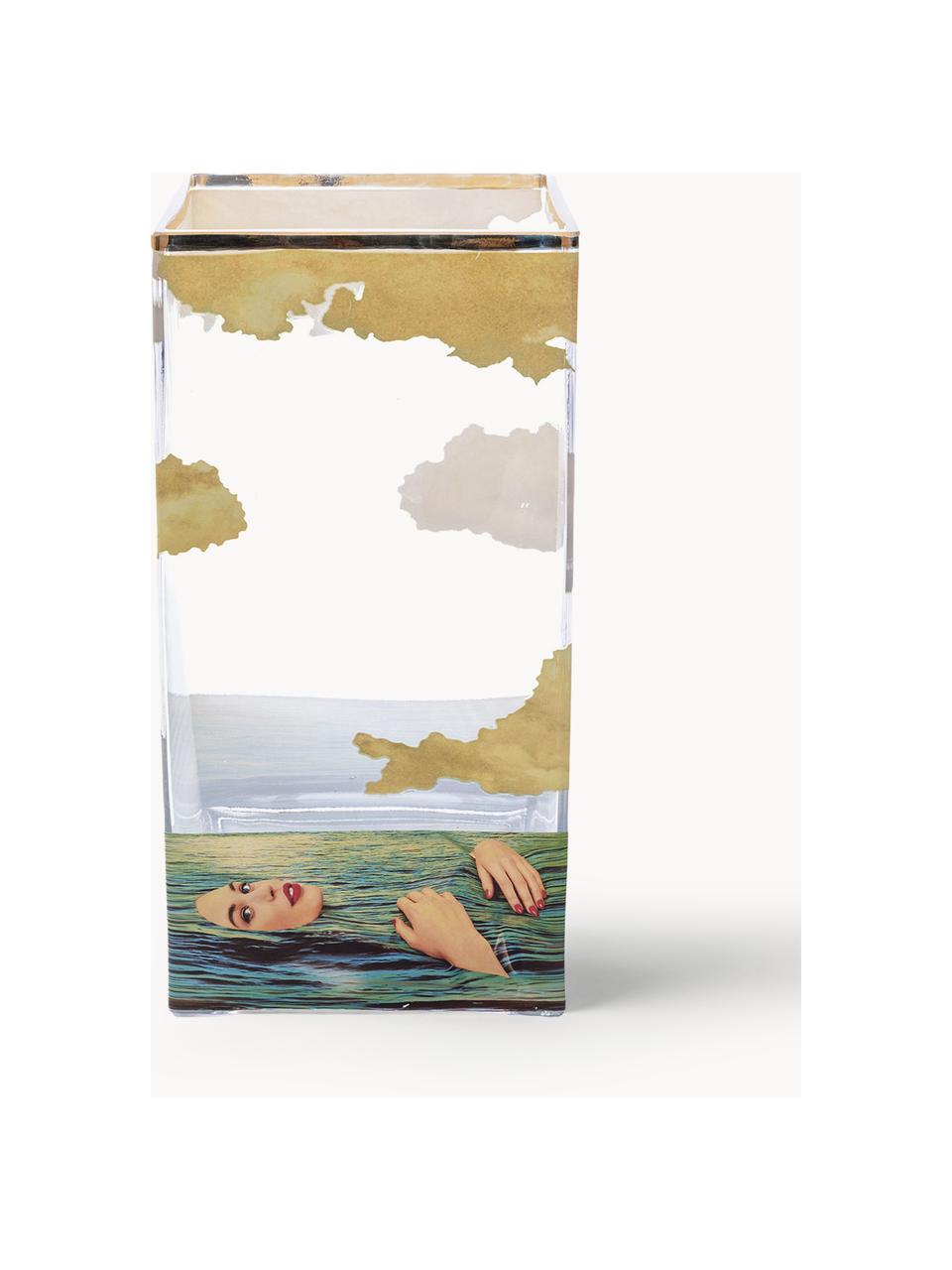 Glas-Vase Sea Girl, H 30 cm, Vase: Glas, Rand: Gold, Sea Girl, B 15 x H 30 cm