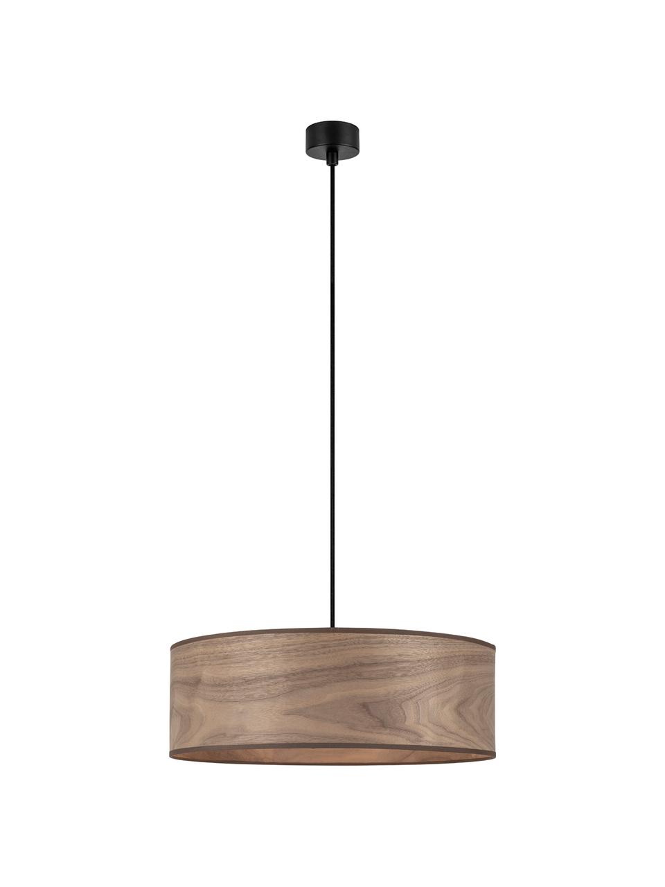 Závesná lampa z orechového dreva Tsuri, Orechové drevo, čierna