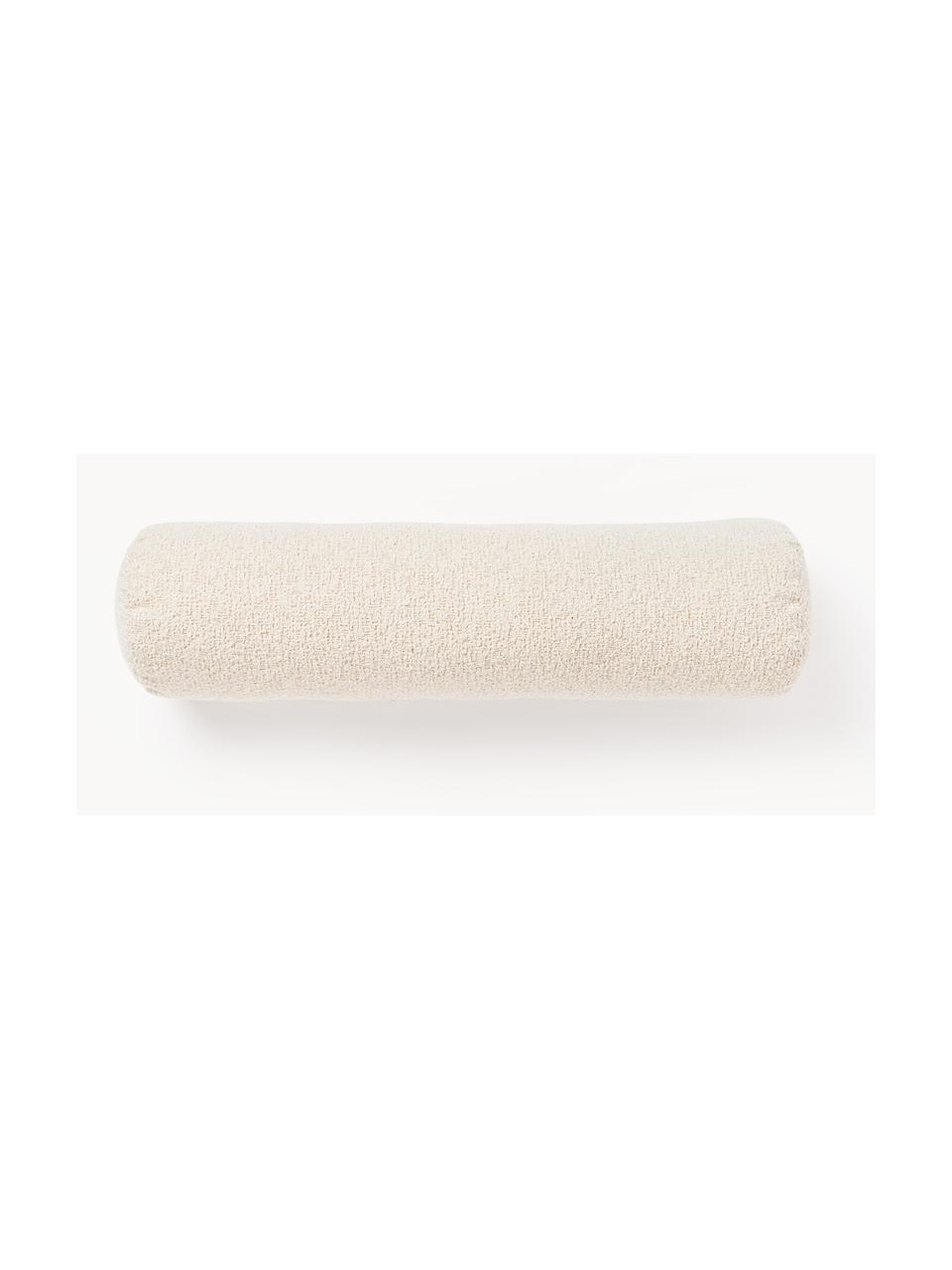 Rouleau de nuque de canapé bouclé Sofia, Bouclette beige clair, Ø 17 x long. 68 cm