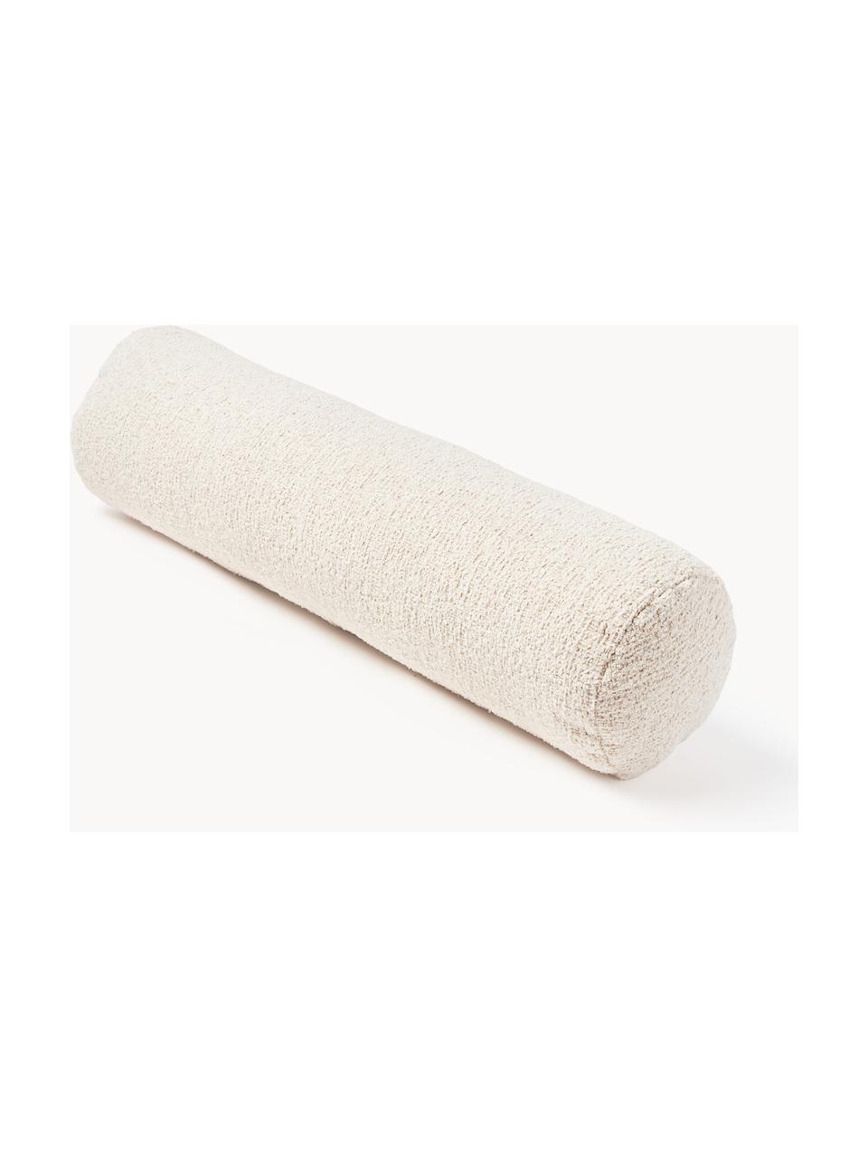 Rouleau de nuque de canapé bouclé Sofia, Bouclette beige clair, Ø 17 x long. 68 cm