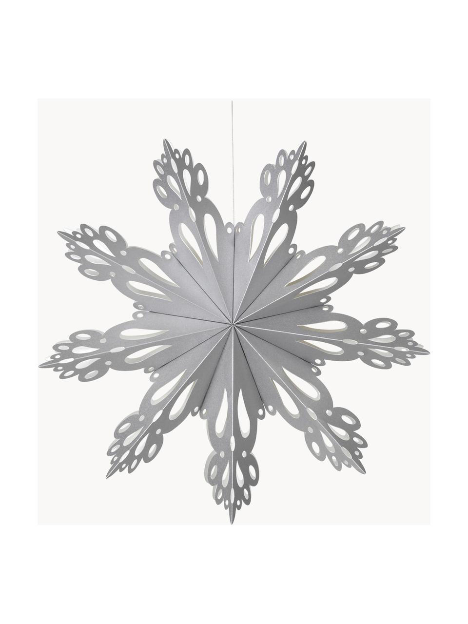 Adorno para colgar copo de nieve Snowflake, Papel, Plateado, Ø 30 cm
