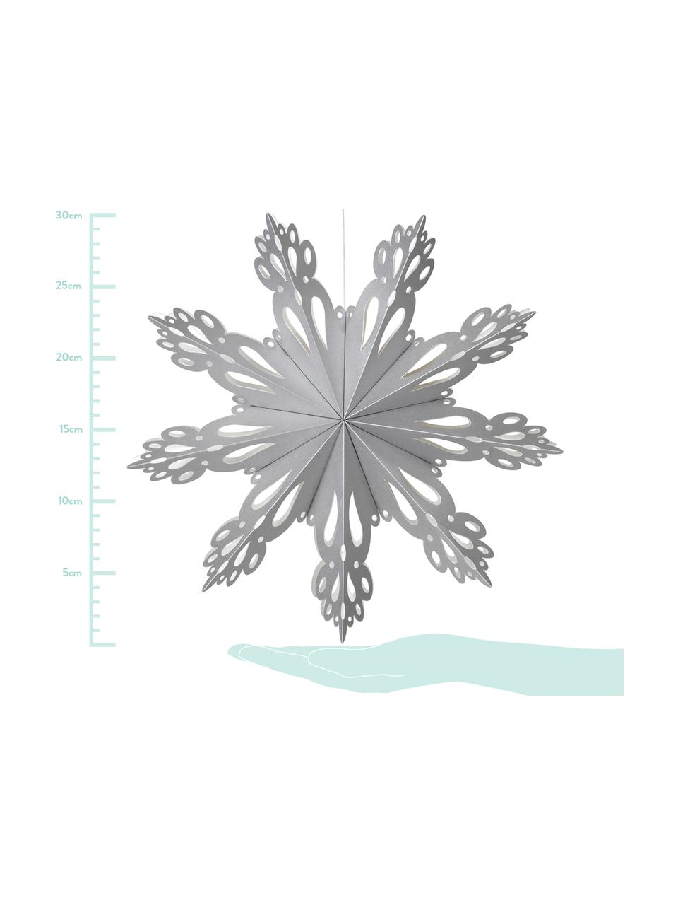 Adorno para colgar copo de nieve Snowflake, Papel, Plateado, Ø 30 cm