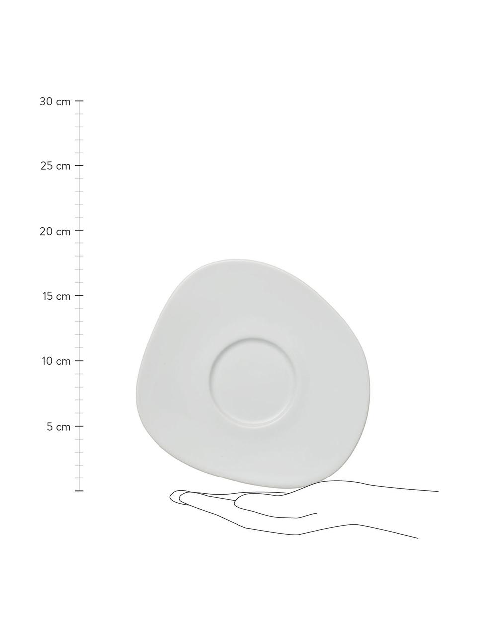 Platito de porcelana con forma orgánica Organic, Porcelana de pasta dura, Blanco, L 18 x An 16 cm
