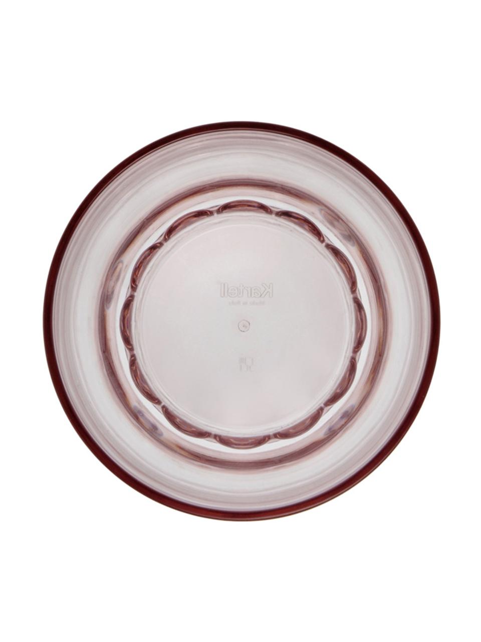 Sklenice se strukturálním vzorem Jellies, 4 ks, Umělá hmota, Světle růžová, transparentní, Ø 9 x V 13 cm, 460 ml