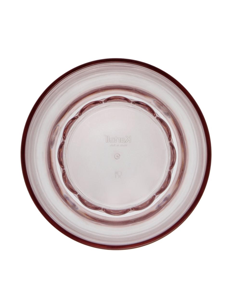 Verres à eau avec surface texturée Jellies, 4 pièces, Plastique, Rose pâle, transparent, Ø 9 x haut. 13 cm, 460 ml