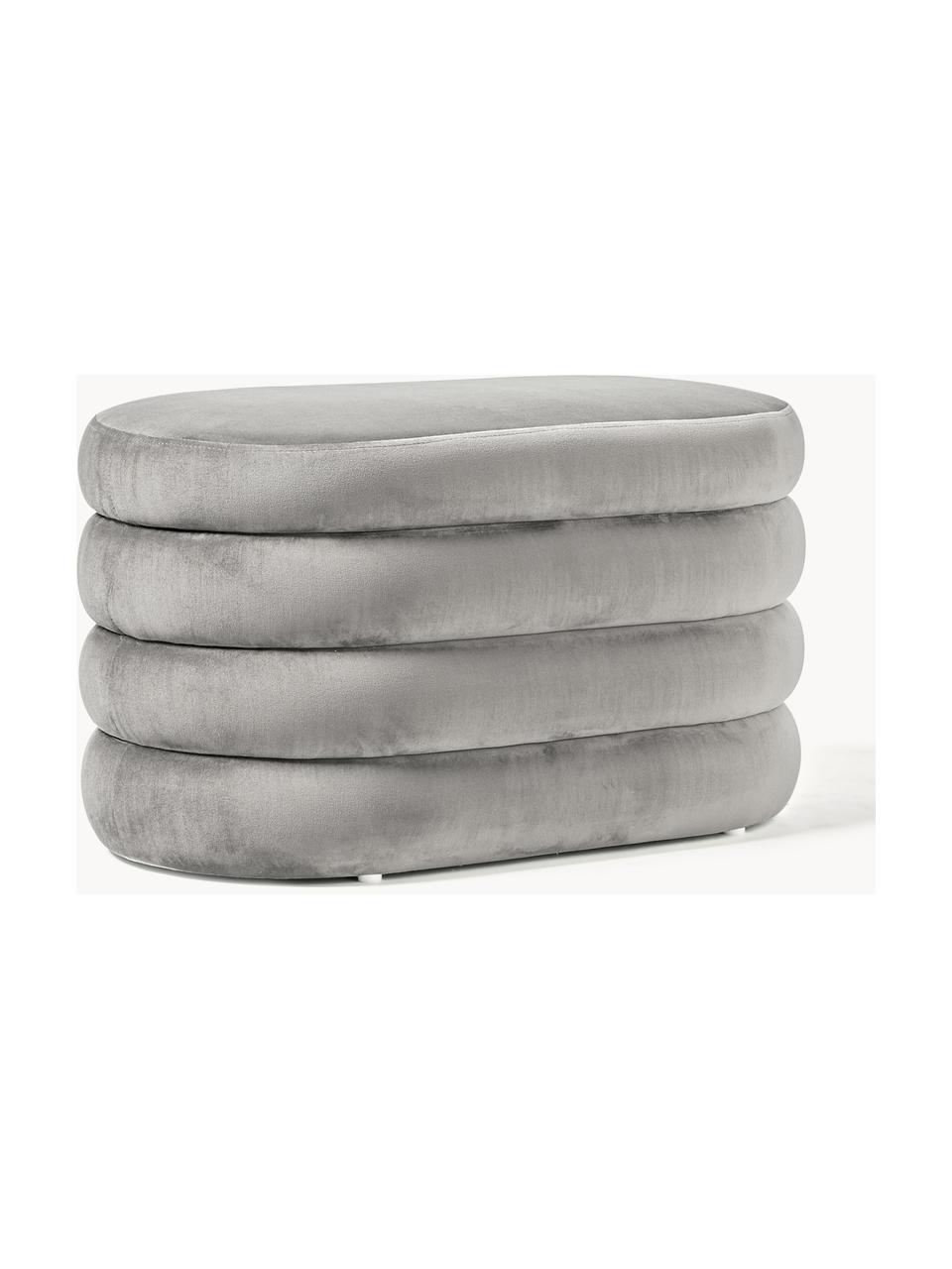 Banquette en velours avec rangement Alto, Velours gris, larg. 82 x prof. 47 cm