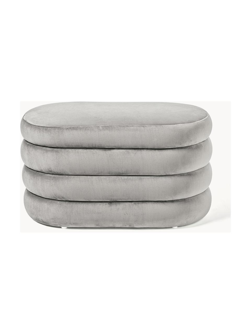 Banquette en velours avec rangement Alto, Velours gris, larg. 82 x prof. 47 cm