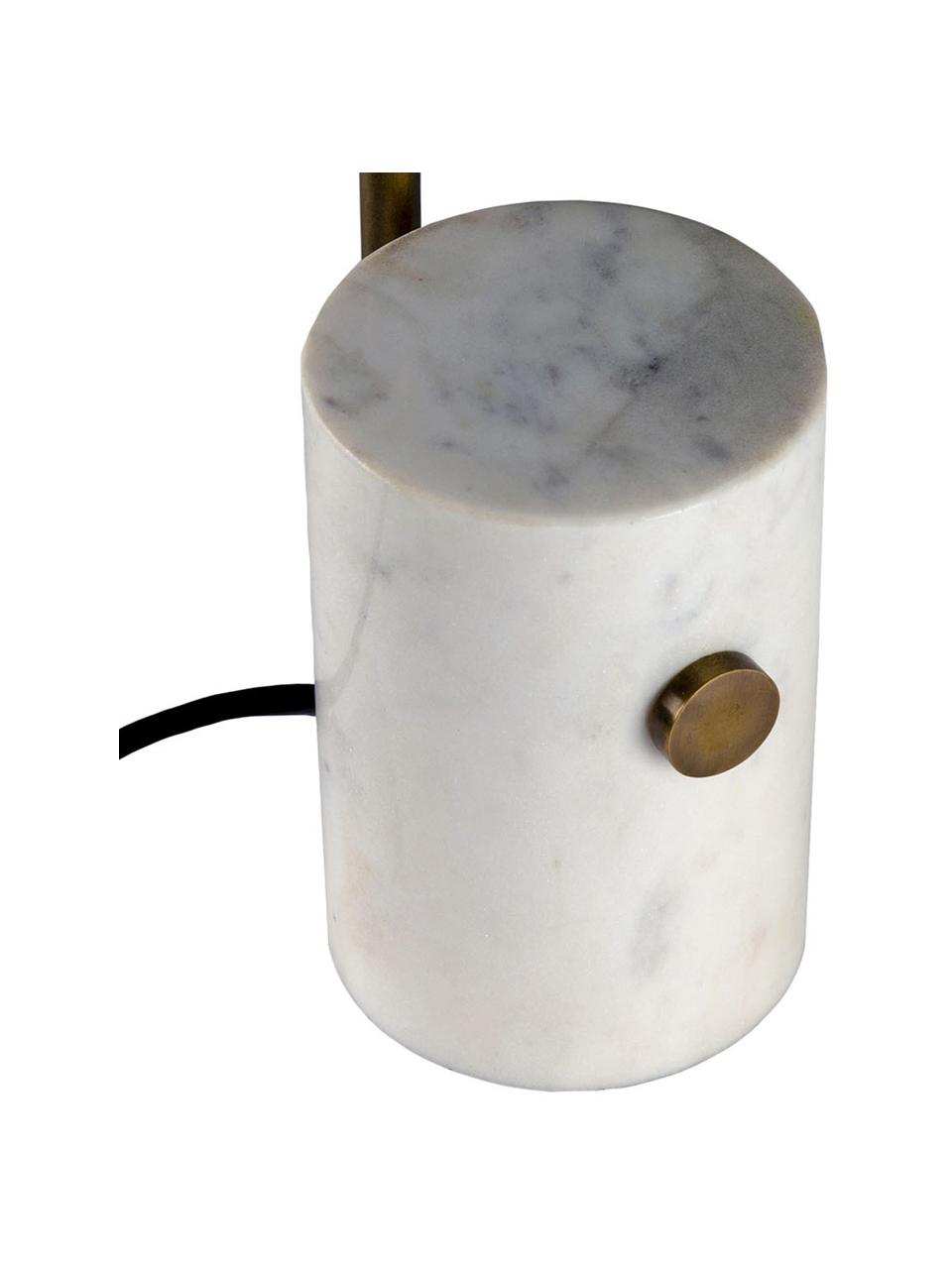 Grosse Tischlampe Phant mit Marmorfuss, Lampenschirm: Metall, beschichtet, Weiss, Schwarz, 30 x 53 cm