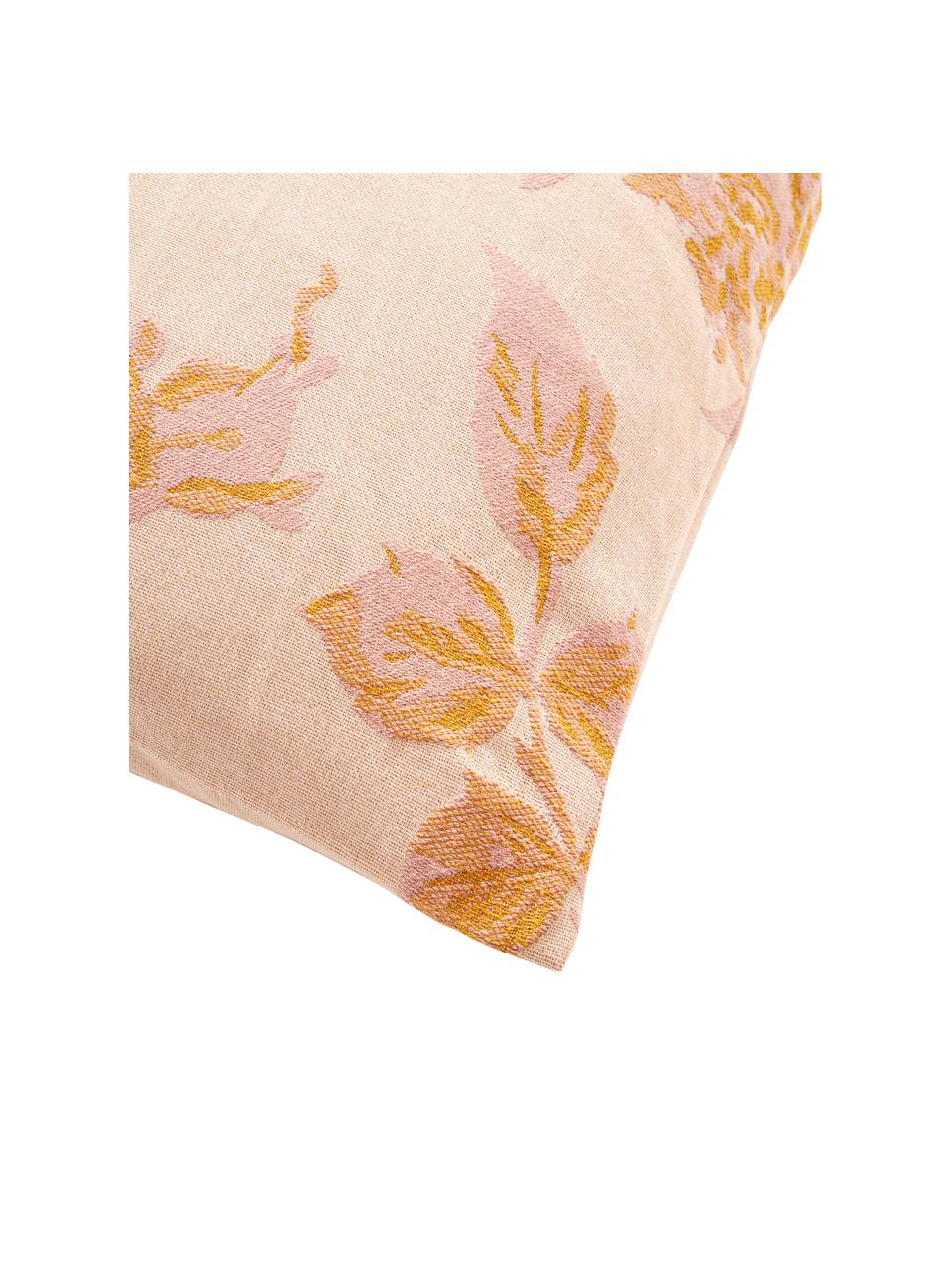 Katoenen kussenhoes Breight in oranje-roze, 100% katoen, Roze, oranje, beige, B 50 x L 50 cm